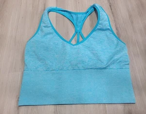 Victorias Secret- Pink Sport (L) Blue- Seamless- Lightly Lined Bra Top - Picture 1 of 7