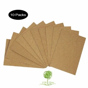 10pcs Cork Sheets Square Self-Adhesive Cork Coasters Cork Mat A4 Size - Picture 1 of 6