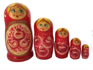 Muñecas Rusos Postes De Matrioshka Pintado en La Manual De Spiridonova Rusia - Imagen 1 de 2