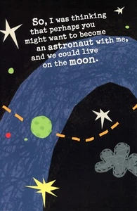 Funny BIRTHDAY Card, Astronaut Moon Couple Ice Cream by American Greetings +✉ - Picture 1 of 5