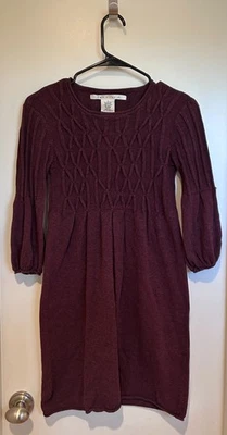 ¡BONITO! Vestido Suéter MAX STUDIO PEQUEÑO Tejido Marrón Prensado Plisado Textura Foto 1 de 4