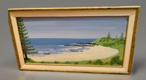 🏞️ ORIGINAL Framed -Coastal Landscape Painting - Signed by John Allen (70x40cm) - Picture 1 of 14