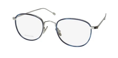 NEW JOHN VARVATOS V178 GLASSES MENS 49-21-145 FULL-RIM METAL & PLASTIC BLUE OVAL - Image 1 of 4