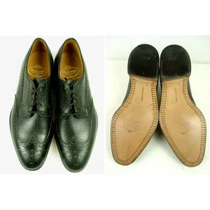 UK 11 E CHURCH'S England Leather Ranch Oxhide Dress Shoes Wing-tip Black  - Picture 1 of 3