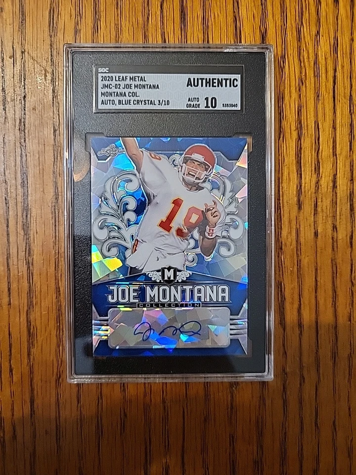 Hoja de metal azul cristal SGC 10 2020 automático Joe Montana #3/10 Foto 1 de 4