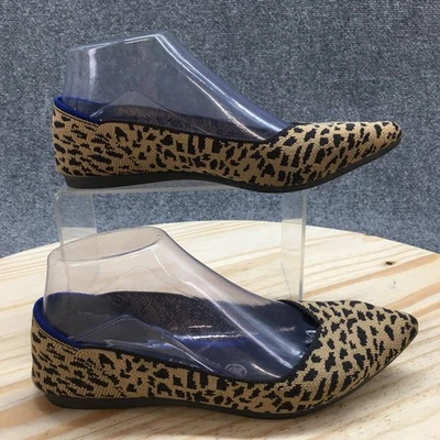 Zapatos planos de ballet Rothys para mujer 6,5 The Point estampado de leopardo sin cordones marrón negro Foto 1 de 4