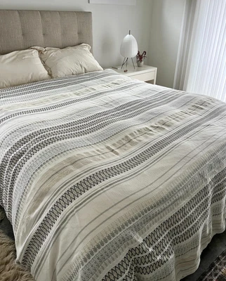 Funda nórdica Coyuchi "Lost Coast" Queen algodón orgánico bordada Foto 1 de 3