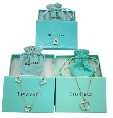 Auth Tiffany&Co. Apple/Full Heart/TripleOpen Heart SV925 Necklace W/B/D SK100642 - Image 1 of 4