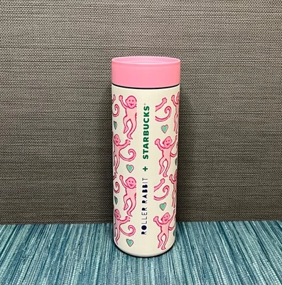 Limited Ed Starbucks x Roller Rabbit Lovely Monkey 16oz Stainless Steel Tumbler - Image 1 of 3