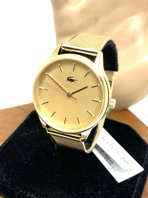 Lacoste Women's Watch 2001255 Club Quartz Gold Dial Mesh Stainless Steel 34mm - Image 1 of 4
