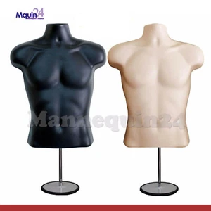 Conjunto de Maniquí Hombre Negro y Carne Forma con Soportes Hombre Torso Forma Cuerpo - Imagen 1 de 10