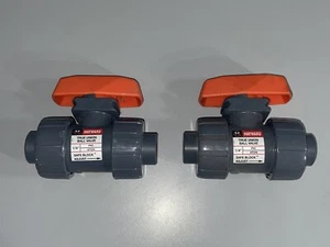 2 Hayward LB110 1/4" True Union Ball Valve, PVC, Viton - Picture 1 of 7