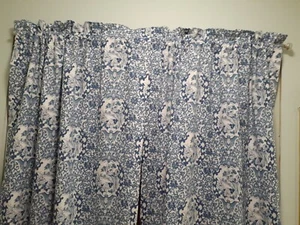 Cortinas de bolsillo Ralph Lauren porcelana azul forradas varilla 86" azul y blanco-2 pares avi - Imagen 1 de 24