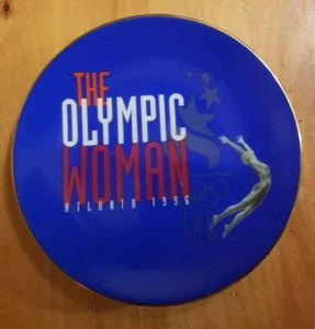 1996 Gymnast Plate gold trim collectible Olympics USA Atlanta - Picture 1 of 3