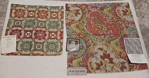 Schumacher Napkins Silk and Cotton Cloisonne and Linen Paisley Lot of 2 BNWT