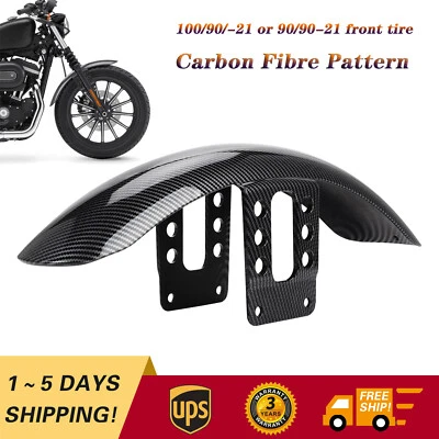Cubierta guardabarros delantero de carbono para Harley Sportster 1200 883 XL1200 1988-24 Foto 1 de 4