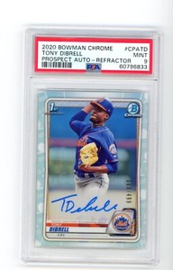 2020 Bowman Chrome REFRACTOR AUTO #CPA-TD Tony Dibrell /499 - PSA 9 - NY Mets 🔵