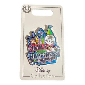 Pin de Parques Disney It's A Small World Reloj Sonrisa Significa Felicidad y Amistad - Imagen 1 de 2