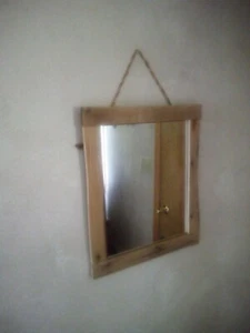 Rustic/primitive wood handmade mirror - Picture 1 of 1