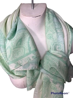 Simply Noelle Scarf Wrap Shawl New With Tags Pastel Green / Ivory - Image 1 of 4
