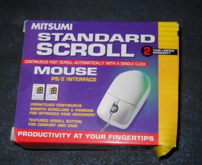 Vintage 1998 ~New ~  Mitsumi Standard Scroll 3 Button PS/2 Mouse  _ - Image 1 of 4