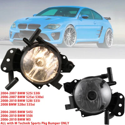 Luces antiniebla para BMW 550i M5 2006-2010 BMW 528i 535i negro lente transparente Foto 1 de 4