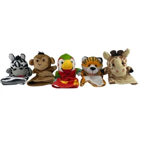 Melissa & Doug  Hand Puppets Safari Animal Buddies Lot Of 5 Child Play Stories - Picture 1 of 11