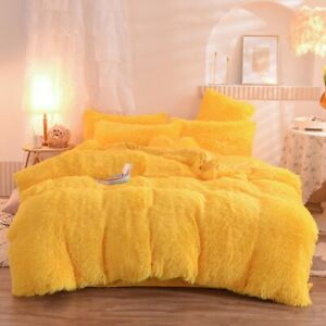 Winter Long Plush 4pcs Bedding Set Quilt Cover Warm Flannel Bed Sheet Pillowcase