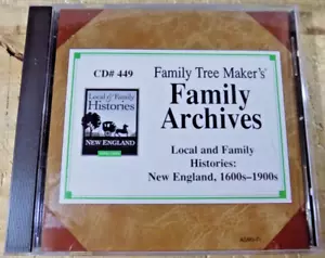 FAMILY TREE MAKER CD #449 FAMILY ARCHIVES LOCAL & FAMILY NEW ENGLAND 1600s-1900s - Picture 1 of 3