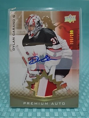 2021 UD Team Canada Juniors Dylan Garand #16 RPA Pre-Rookie Patch Auto - Image 1 of 2
