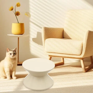 Leisuremod Side End Table D*H 14.2*9.3 in Round Plastic Frame Material White - Picture 1 of 11