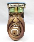 3D Face Large Stein Mug Pottery Football Fanatic Sports Player Stoneware Gag Art