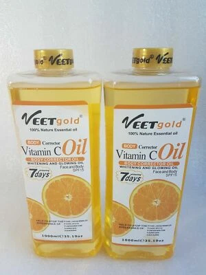 Veetgold Vitamin C Gesichts- & Körperkorrektoröl 1000ml aufhellen und leuchten 7 Tage LSF15
