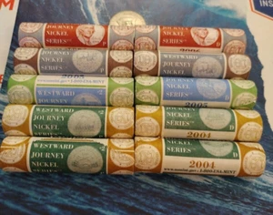 2004 2005 2006 Westward Journey Bison Nickel P + D U.S. Mint Wrapped 10 Roll Set - Picture 1 of 2