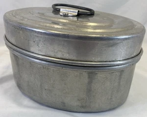 Vintage Aluminum Coal Miners Lunch Box / Pail 9x6.5x5 Very Nice Condition - Picture 1 of 5
