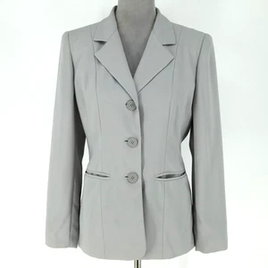 Inc Jacket Womens 4 Gray Crepe Lined Blazer Fitted Pockets Office Career Vintage - Picture 1 of 17