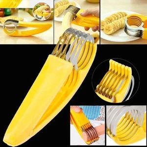 Affettatrice Banana Taglierina Frutta Insalata Verdura Cucina Bar Strumento Acciaio Inox US - Foto 1 di 12