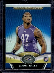 2011 Topps Platinum Jimmy Smith Blue RC Refractor Rookie #22/299 Ravens - Picture 1 of 2