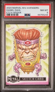 2024 Marvel Metal Universe Avengers Etch-Modok Daniel Dahl Sketch 1/1 PSA 8 - Picture 1 of 2