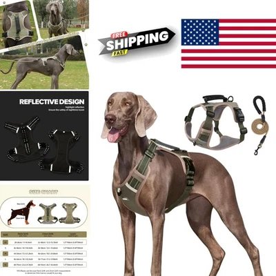 Arnés reflectante ajustable para perros medianos grandes con correa de 59,06 pulgadas Foto 1 de 4