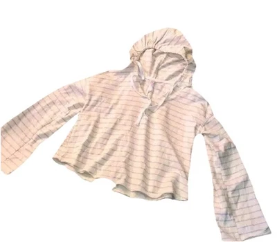 Sudadera con Capucha Xhilaration Y2K Boho Recortada Gran Tamaño Mediana Rayas Foto 1 de 4
