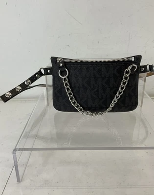 Michael Kors Black Signature Coated Canvas Belt Bag - Image 1 of 4