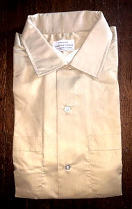 NOS Vintage 60s VAN HEUSEN Mens Large 16 1/2 Half / Short Sleeve Khaki Tan NEW - Picture 1 of 6