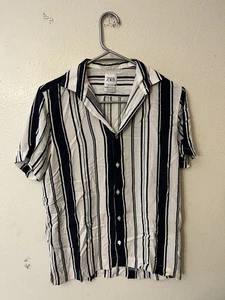 Zara Men's Short Sleeve Shirt Size Small Button Striped - Picture 1 of 6