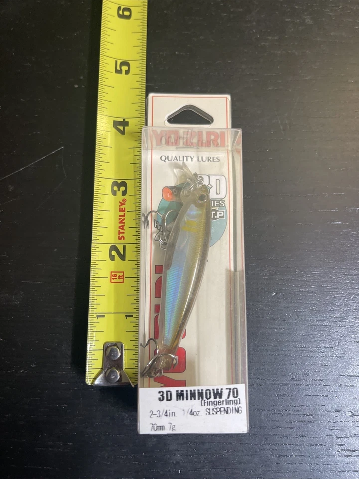 Señuelo de suspensión de dedos Yo-Zuri 3D Minnow 70 2-3/4” 70 mm 1/4 oz F686-AY NUEVO EN CAJA Foto 1 de 4