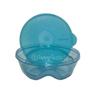 NEW Tupperware Illusions Style Clear Bowl 2 Litre Unique Shape Clear Aqua Blue - Picture 1 of 2