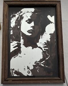 Antikes Wandbild Spiegel David Hamilton, Porträt einer Frau; vintage, selten