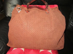 Borse in Pelle Made in Italy genuine textured suede leather shoulder bag ex - Picture 1 of 11