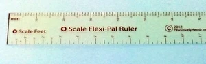 O Scale Clear Flexible Ruler   Sepia Legends  6" L x 1/2" W  mm / inch - Picture 1 of 2