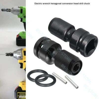 1/4" Hex Bit Quick Release to 1/2" Square Drive Adapter Chuck Converter Female - Image 1 of 4